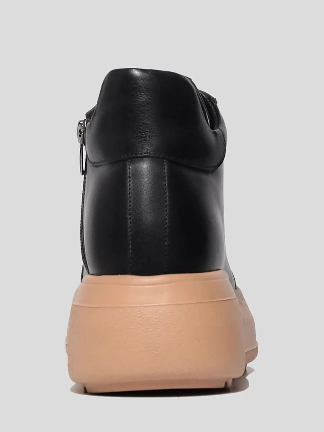 Кеды женские демисезонные, цвет черный, натуральная кожа 136542 | 5