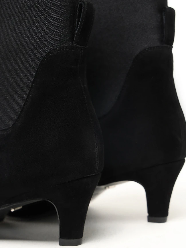 Полусапоги женские всесезонные, цвет черный, натуральный велюр 17VC423 | 6
