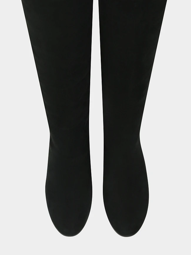 Ботфорты женские демисезонные, цвет черный, натуральный велюр 1730132 | 4