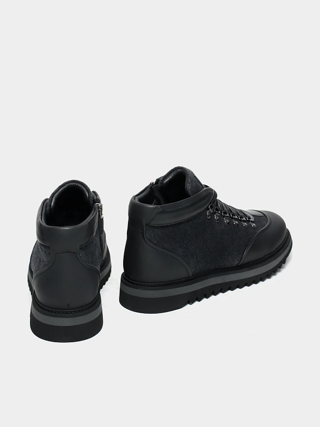 Ботинки мужские зимние, цвет черный, натуральная кожа/шерсть M1782550M | 4