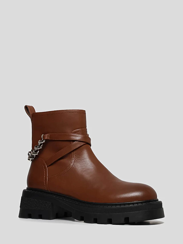 Полусапоги 641200M женские цвет коричневый, натуральная кожа 641200M         | 1