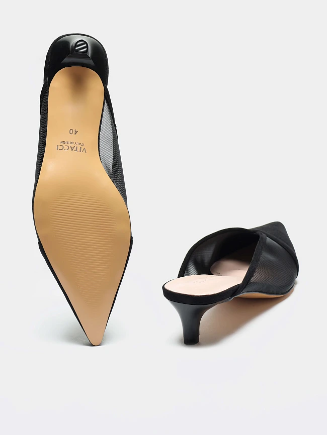 Мюли женские летние, цвет черный, текстиль/искусственный велюр 6550606 | 3