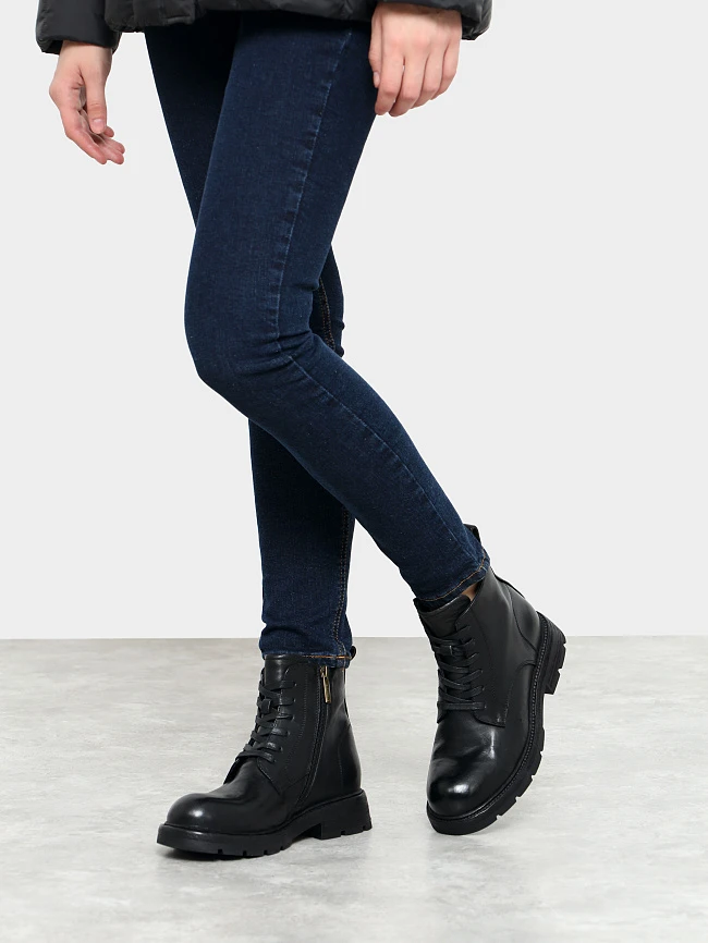 Ботинки женские демисезонные, цвет черный, натуральная кожа 7210346 | 7