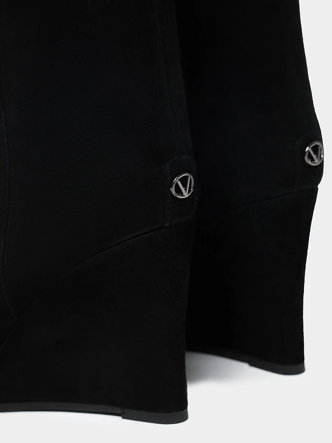 Сапоги женские демисезонные, цвет черный, натуральный велюр 1852807 | 6