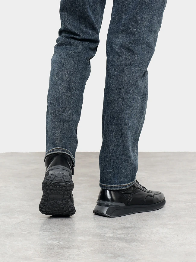 Кроссовки мужские демисезонные, цвет черный, натуральная кожа M254219 | 8