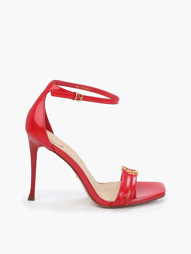 Босоножки женские летние, цвет красный, натуральная кожа 1494177 | 1