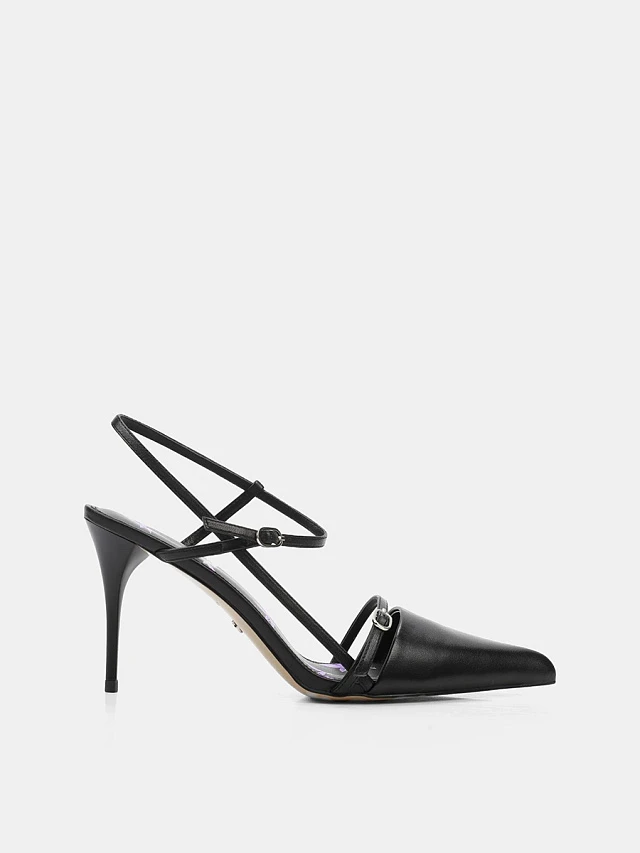 Туфли женские летние, цвет черный, натуральная кожа 1494394 | 1