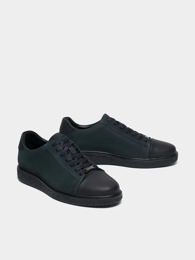 Кеды мужские демисезонные, цвет изумрудный, натуральный нубук/натуральная кожа M1782545 | 3