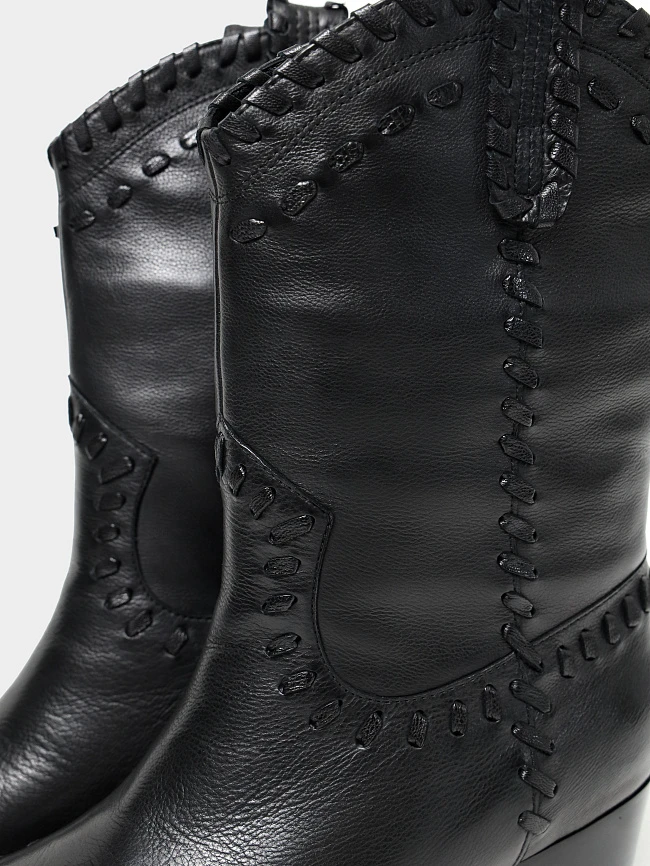 Сапоги женские зимние, цвет черный, натуральная кожа 642293M | 6