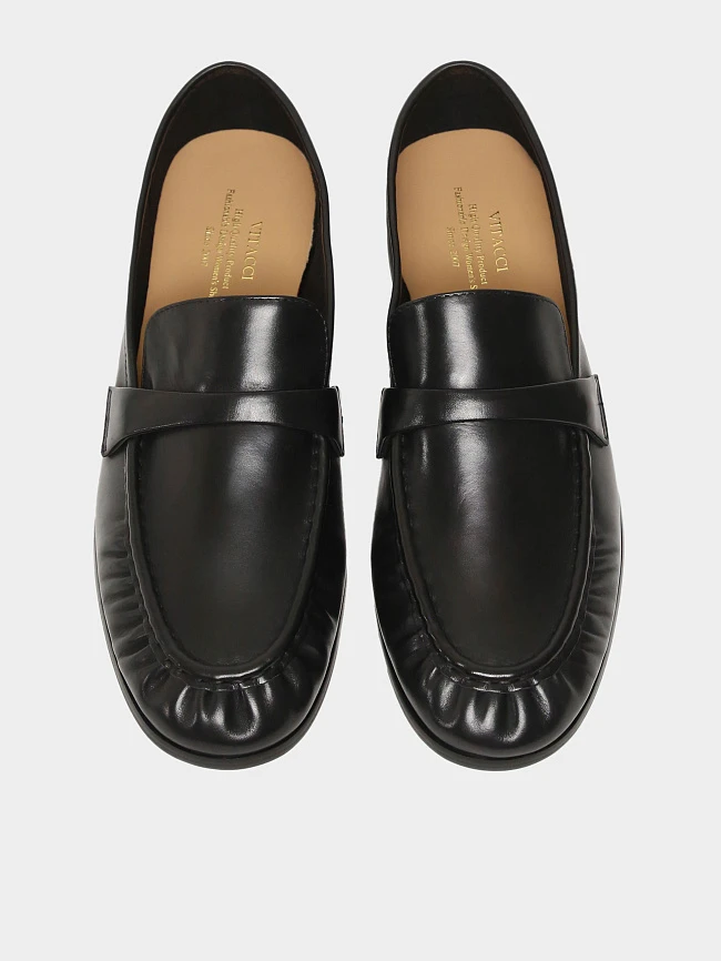 Лоферы женские всесезонные, цвет черный, натуральная кожа 7990170 | 5