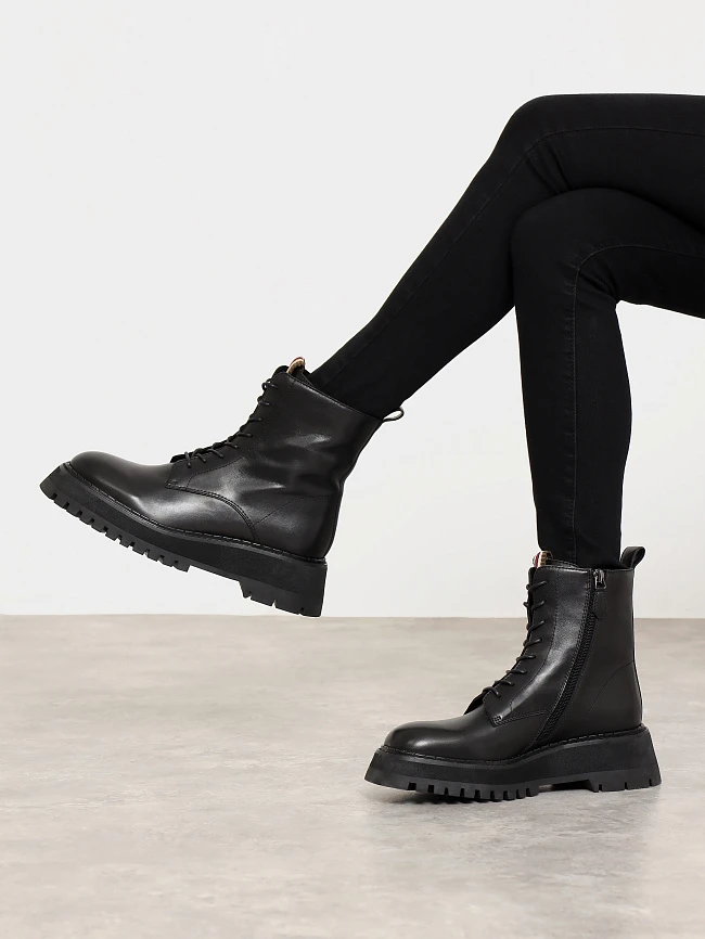 Ботинки женские демисезонные, цвет черный, натуральная кожа 1731161 | 7