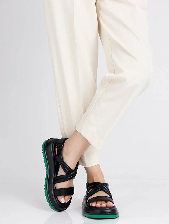 Сандалии женские летние, цвет черный, искусственная кожа/натуральная кожа и полимерные материалы 1846675P | 8