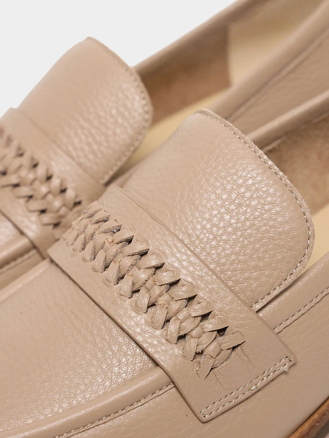 Лоферы женские всесезонные, цвет бежевый, натуральная кожа 1820617 | 7