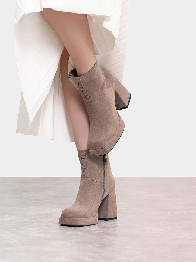 Ботильоны женские демисезонные, цвет серый, искусственный велюр 1399227 | 9