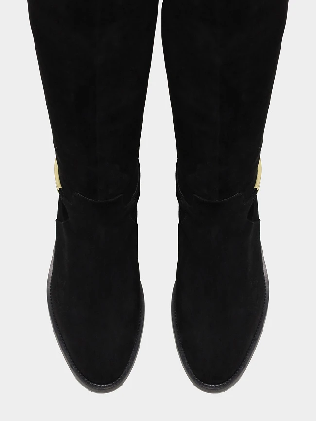 Сапоги женские зимние, цвет черный, натуральный велюр 1494714M | 5