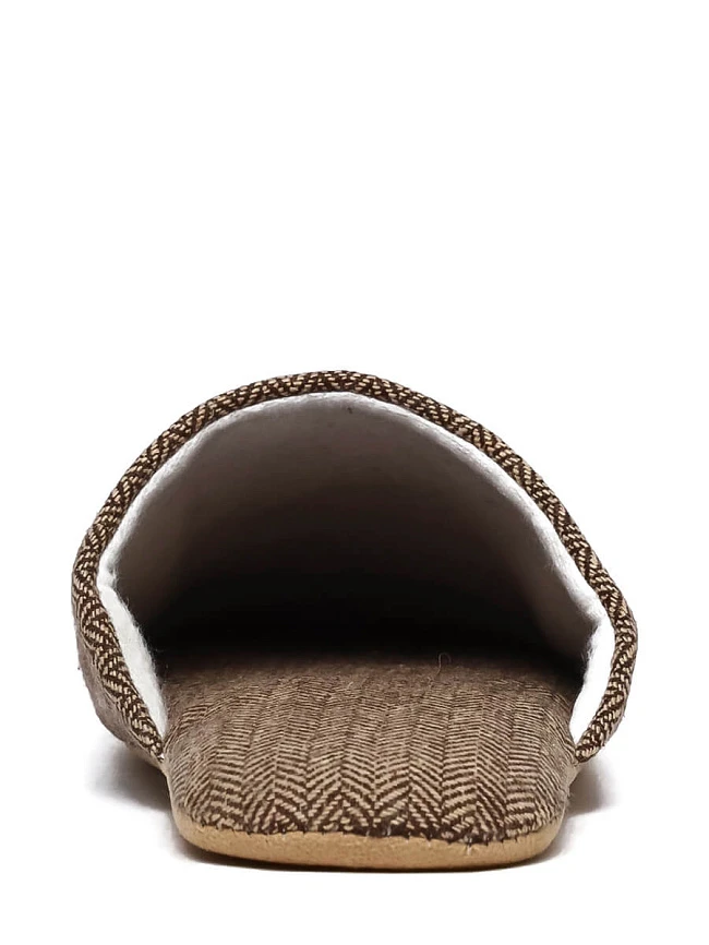 Тапочки мужские для дома, цвет коричневый, хлопок SLIP15 | 7