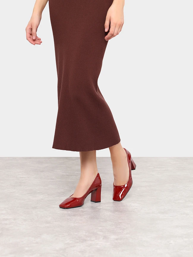 Туфли женские всесезонные, цвет бордовый, искусственная лаковая кожа 7210040 | 7