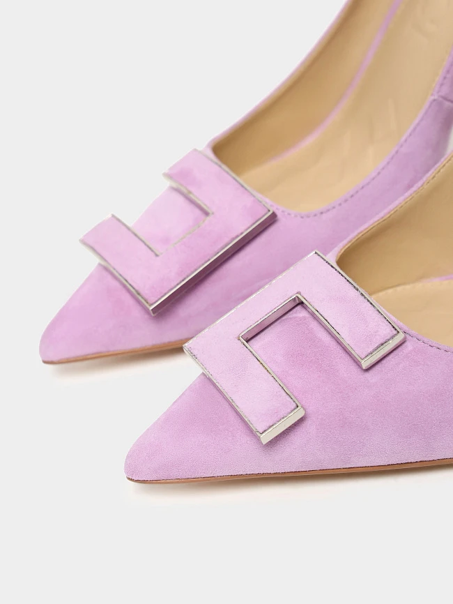 Туфли женские всесезонные, цвет сиреневый, натуральный велюр 495748-1 | 7