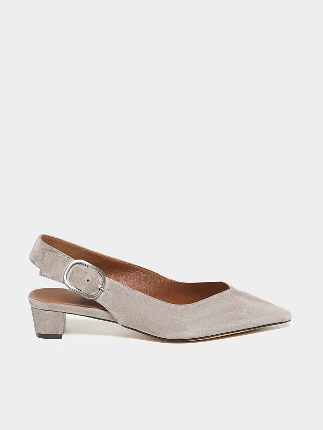 Туфли женские летние, цвет серый, натуральный велюр 7210560 | 5