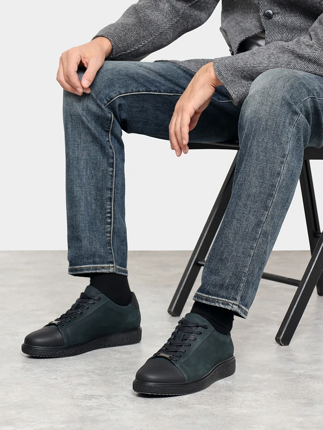 Кеды мужские демисезонные, цвет изумрудный, натуральный нубук/натуральная кожа M1782545 | 10