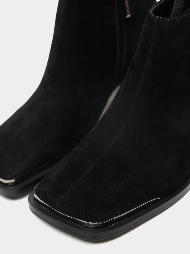 Ботильоны женские всесезонные, цвет черный, натуральный велюр 642275 | 6