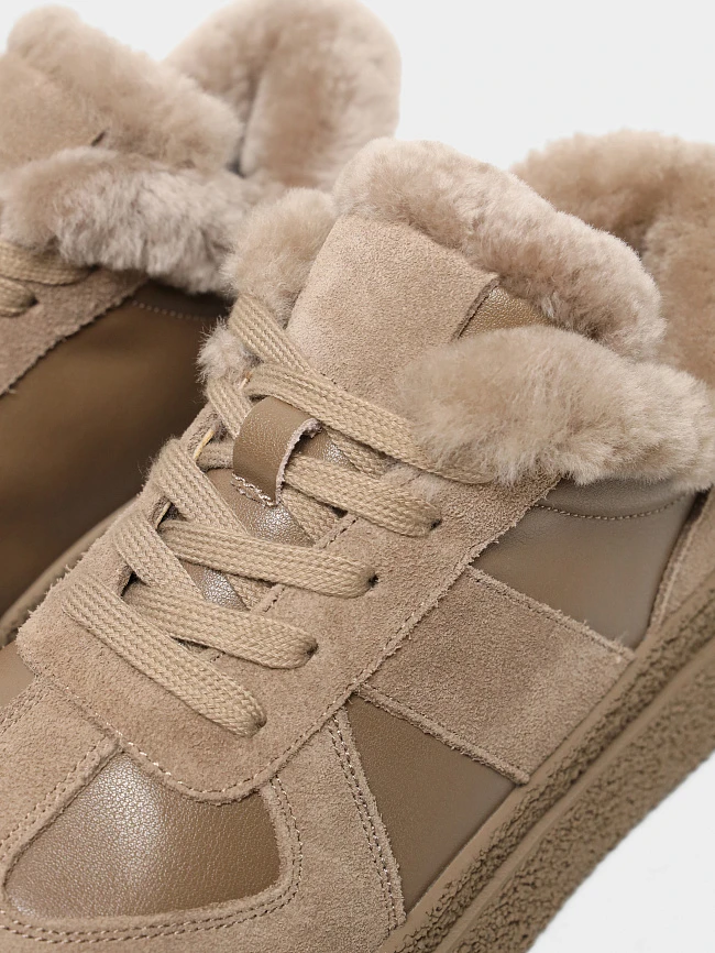 Кеды женские зимние, цвет мокко, натуральный спилок/искусственная кожа 3630325M | 6