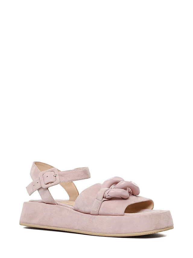 Сандалии 1012461 женские цвет розовый, натуральный велюр 1012461         | 1