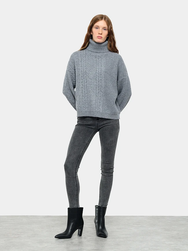 Ботильоны женские всесезонные, цвет черный, натуральная кожа 497227 | 12