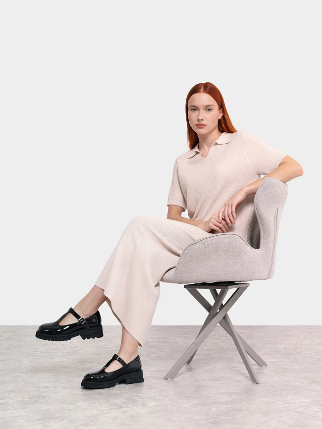 Туфли женские всесезонные, цвет черный, натуральная кожа и полимерные материалы 1849464 | 12