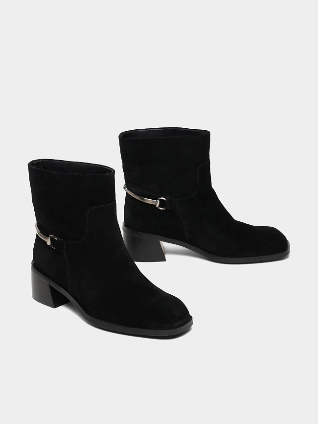 Полусапоги женские зимние, цвет черный, натуральный спилок 1494721M-2 | 3