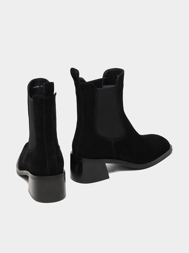 Полусапоги женские демисезонные, цвет черный, натуральный велюр 1494506 | 4