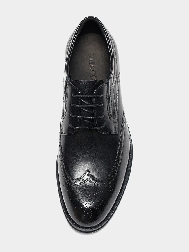 Полуботинки мужские всесезонные, цвет черный, натуральная кожа M1023127 | 4