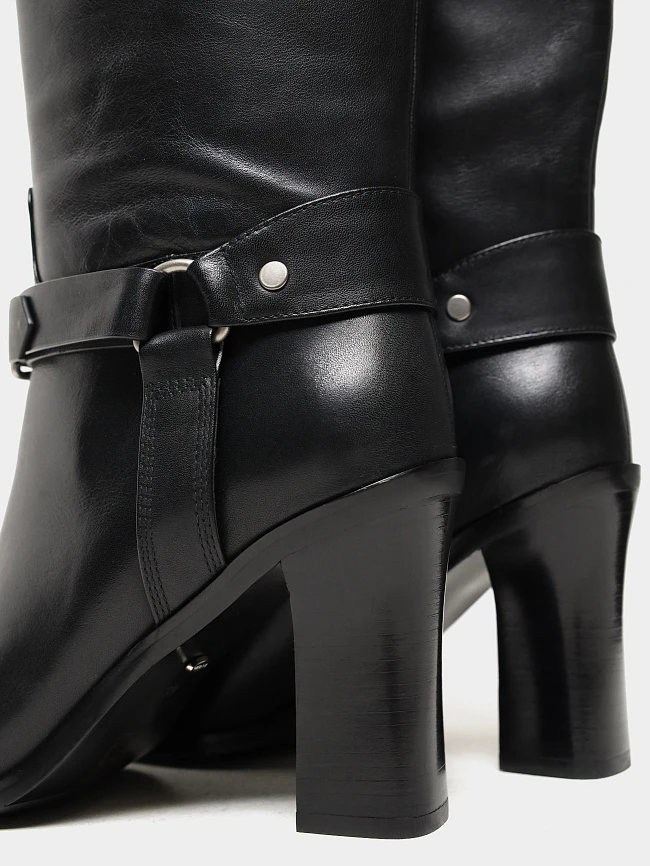 Сапоги женские демисезонные, цвет черный, натуральная кожа 1494527 | 6