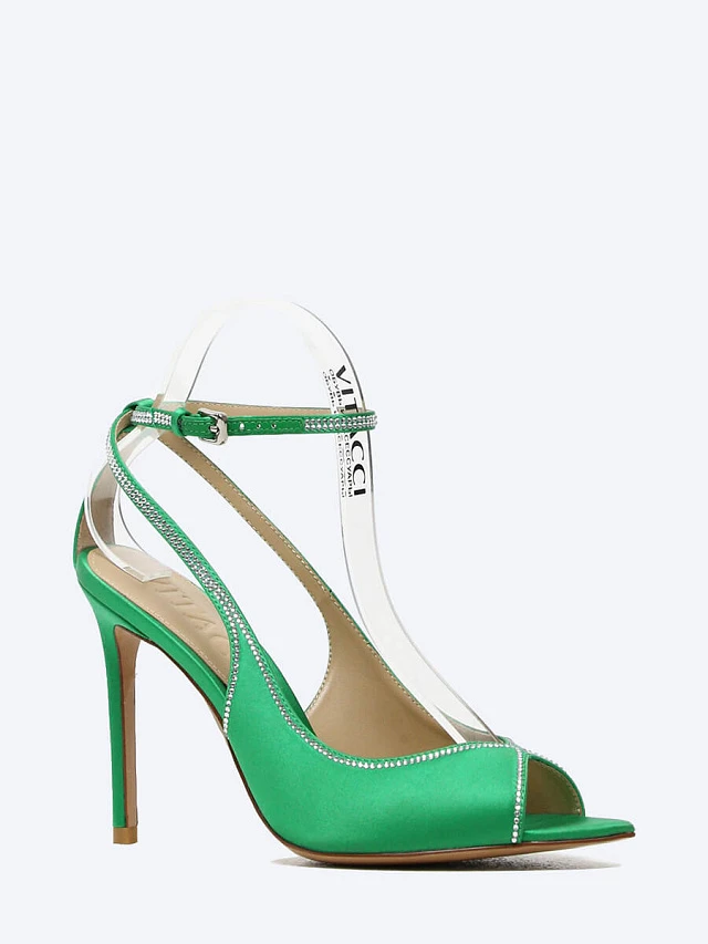 Босоножки женские летние, цвет зеленый, текстиль 495970 | 1