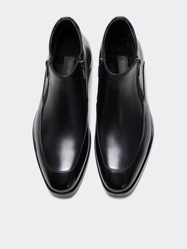 Ботинки мужские демисезонные, цвет черный, натуральная кожа M1023001 | 5