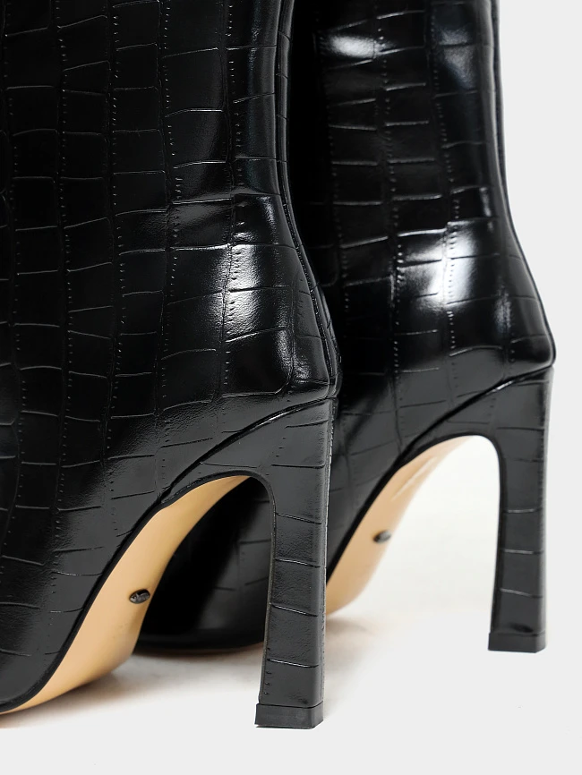 Сапоги женские демисезонные, цвет черный, натуральная кожа 6550374 | 6