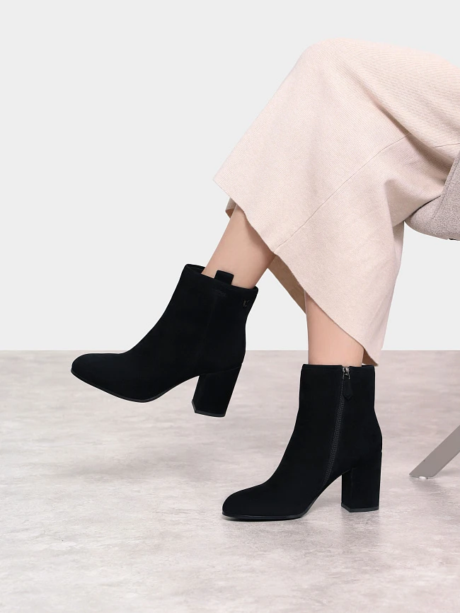 Полусапоги женские демисезонные, цвет черный, натуральный велюр 1730121 | 11