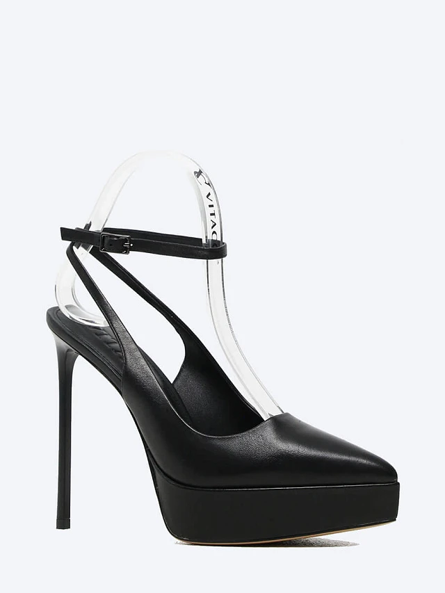 Туфли женские летние, цвет черный, натуральная кожа 496014 | 1