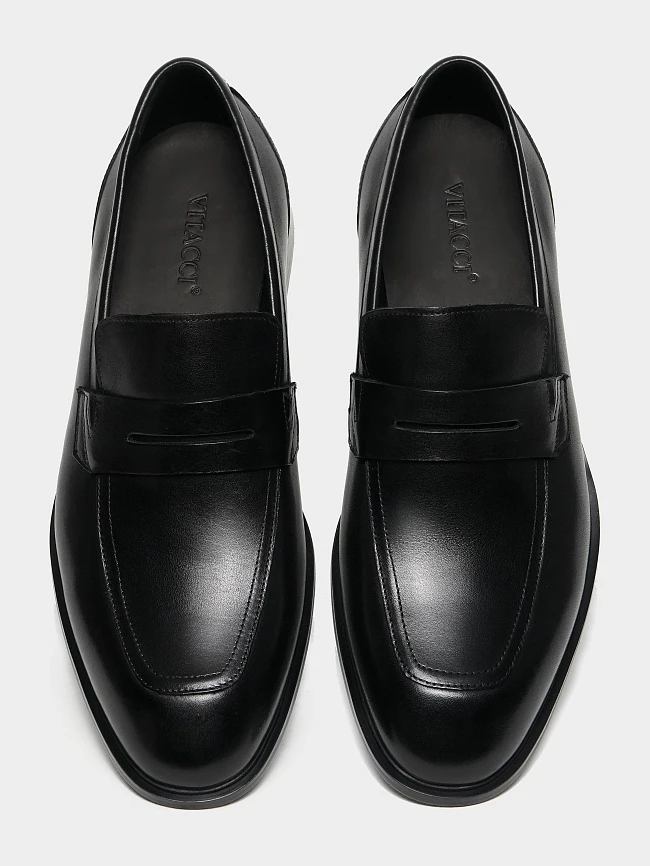 Лоферы мужские всесезонные, цвет черный, натуральная кожа M1023121 | 4