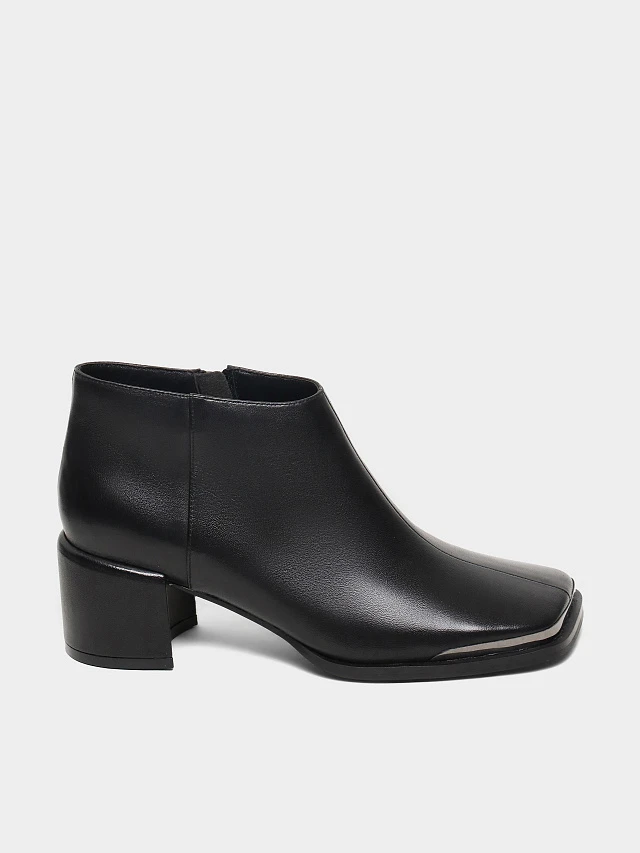 Ботильоны женские всесезонные, цвет черный, натуральная кожа 642274 | 1