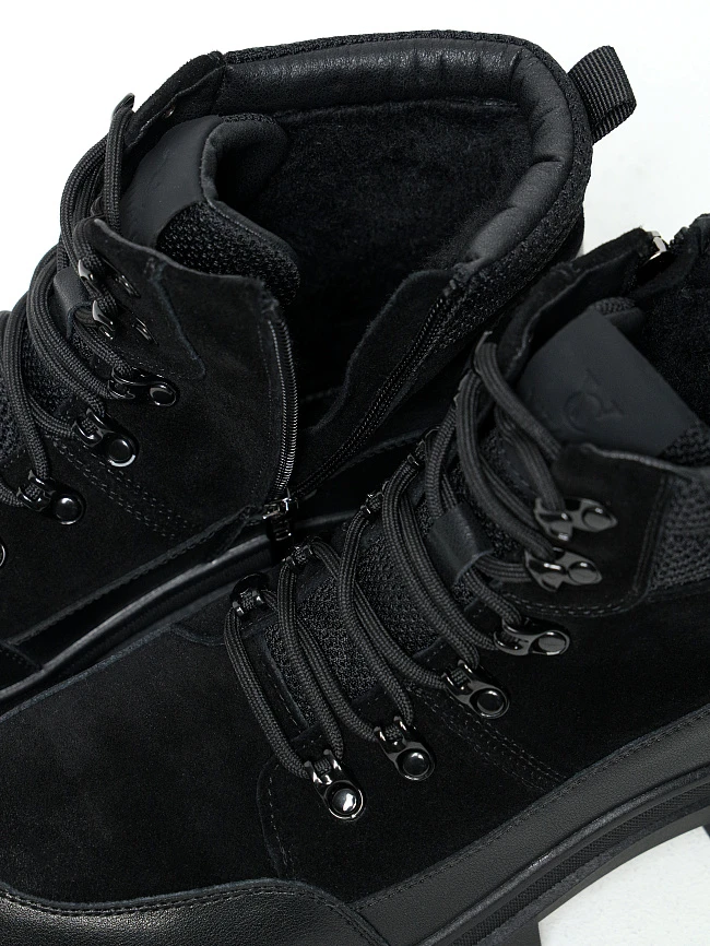 Ботинки мужские зимние, цвет черный, натуральный спилок/натуральная кожа и полимерные материалы M24VC050M | 5