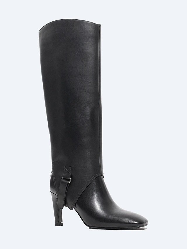 Сапоги женские демисезонные, цвет черный, натуральная кожа 1731100 | 1