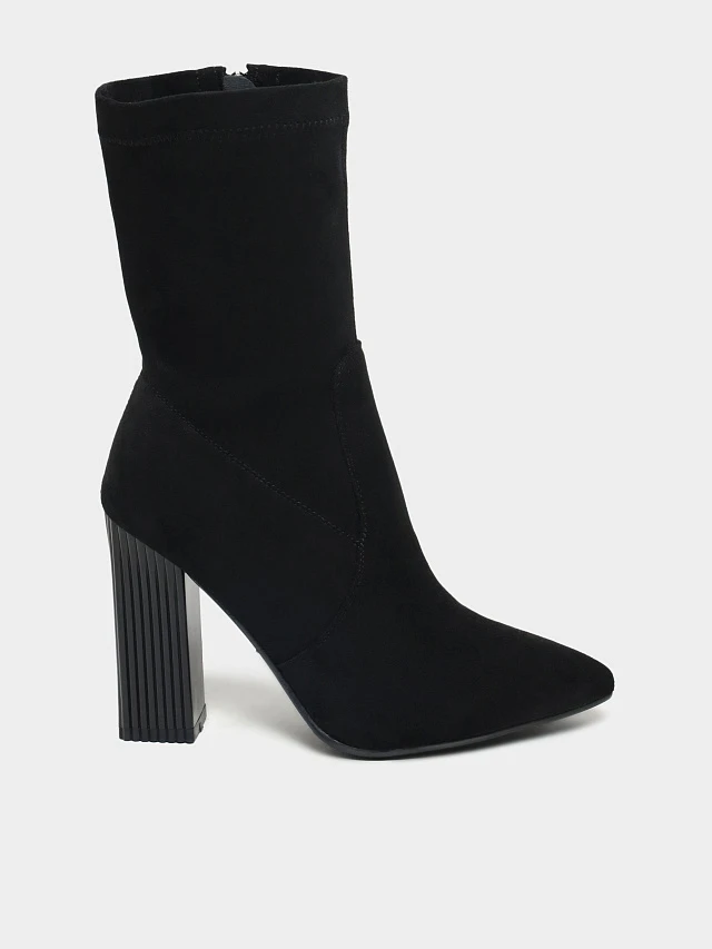 Полусапоги женские демисезонные, цвет черный, искусственный велюр 1842681P5 | 1