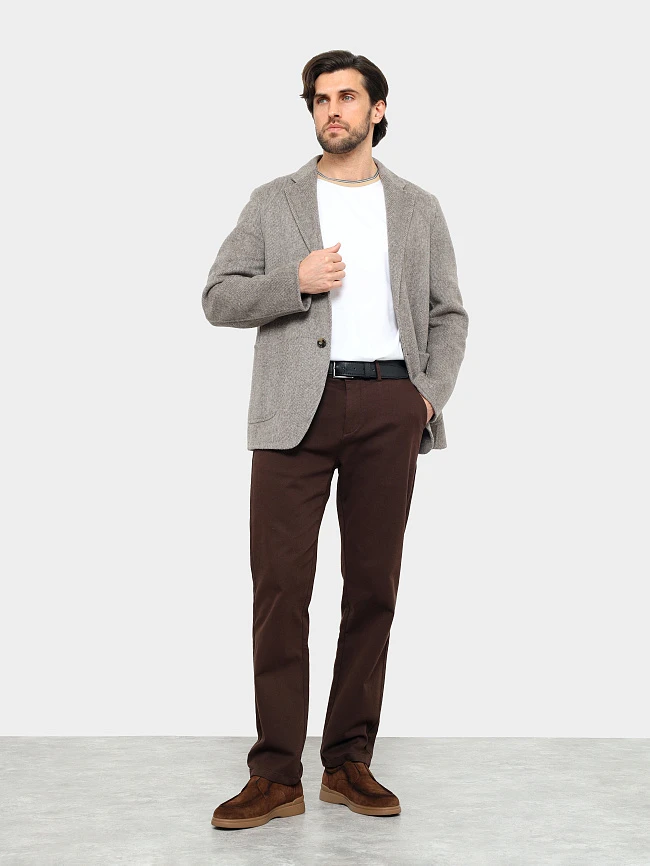 Лоферы мужские всесезонные, цвет коричневый, натуральный спилок M801215 | 12