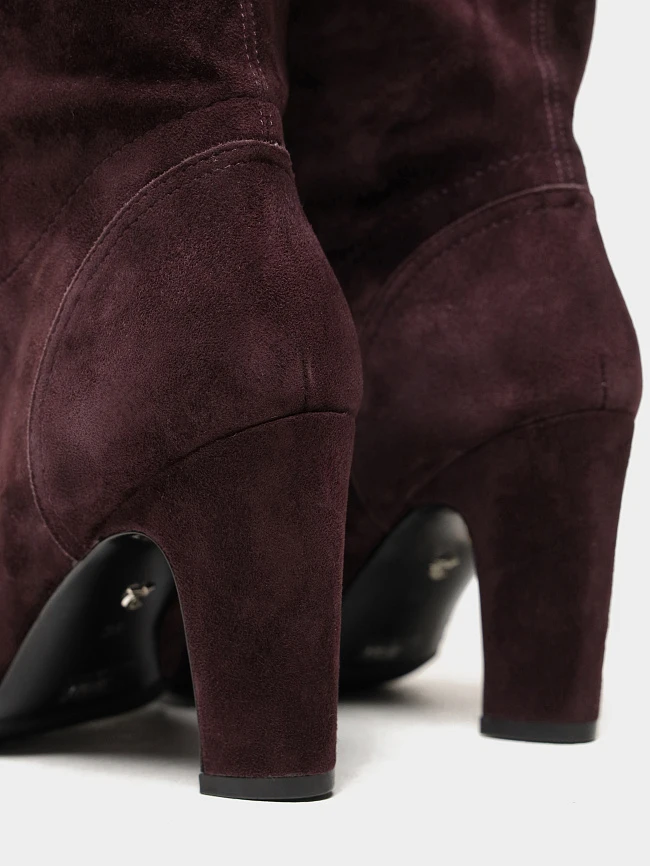 Сапоги женские демисезонные, цвет фиолетовый, натуральный велюр 497354 | 6