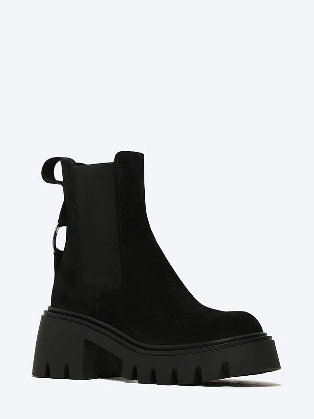 Полусапоги женские демисезонные, цвет черный, натуральный спилок 136886 | 1