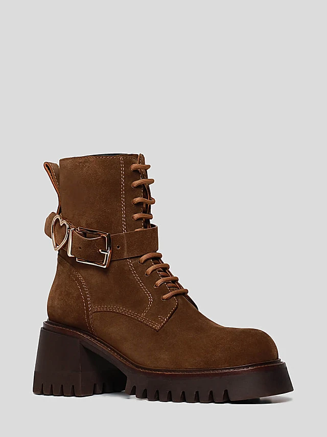 Ботинки 494165M женские цвет коричневый, натуральный спилок 494165M         | 1