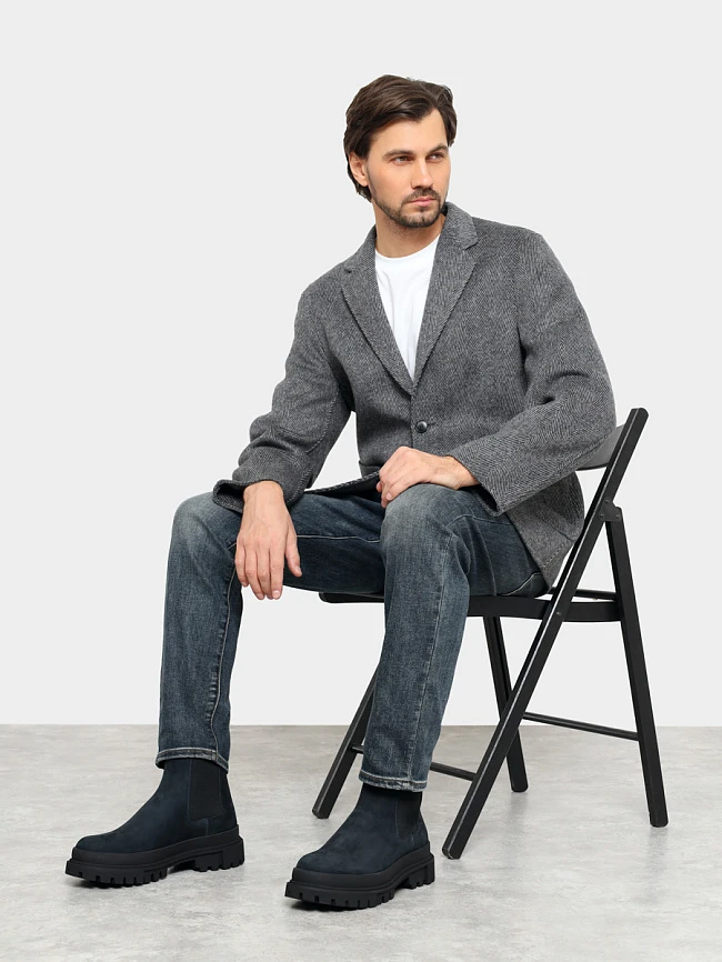 Ботинки мужские зимние, цвет синий, натуральный нубук M1022569M | 10