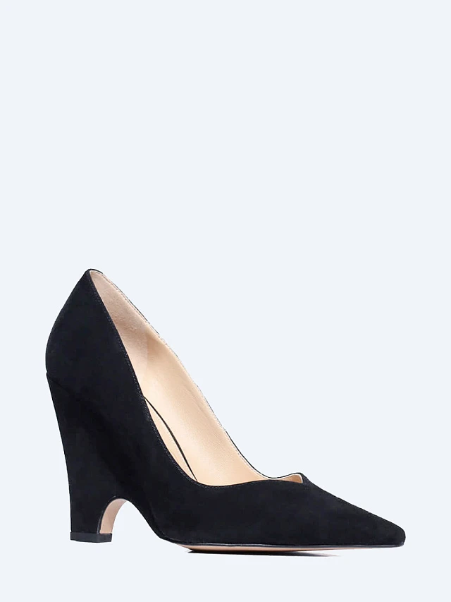 Туфли женские всесезонные, цвет черный, натуральный велюр 1492827 | 1