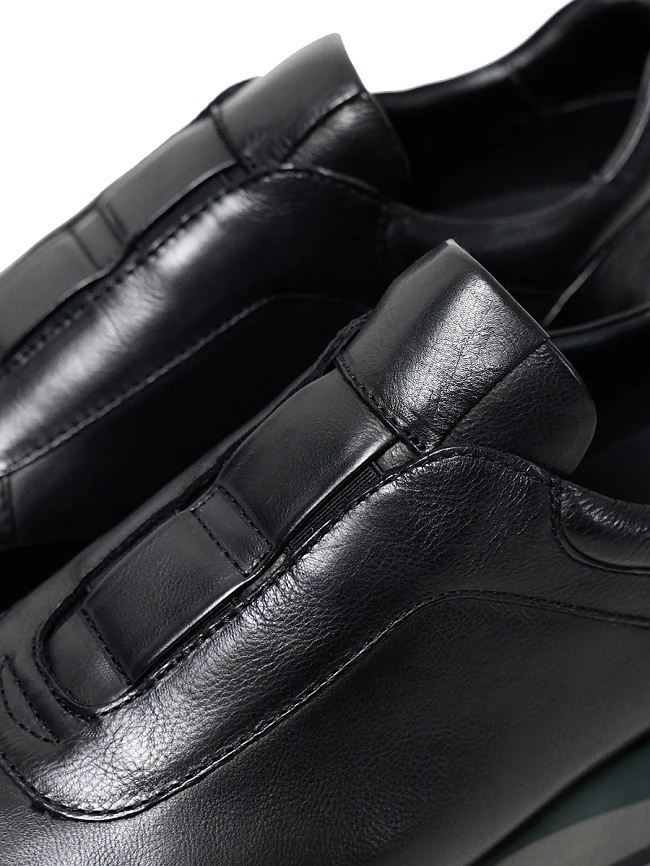 Кроссовки мужские демисезонные, цвет черный, натуральная кожа M1782006 | 5